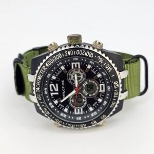 Structure Men's Watch 51MM Analog Digital Dial New Green Nylon Band New‎ Battery
